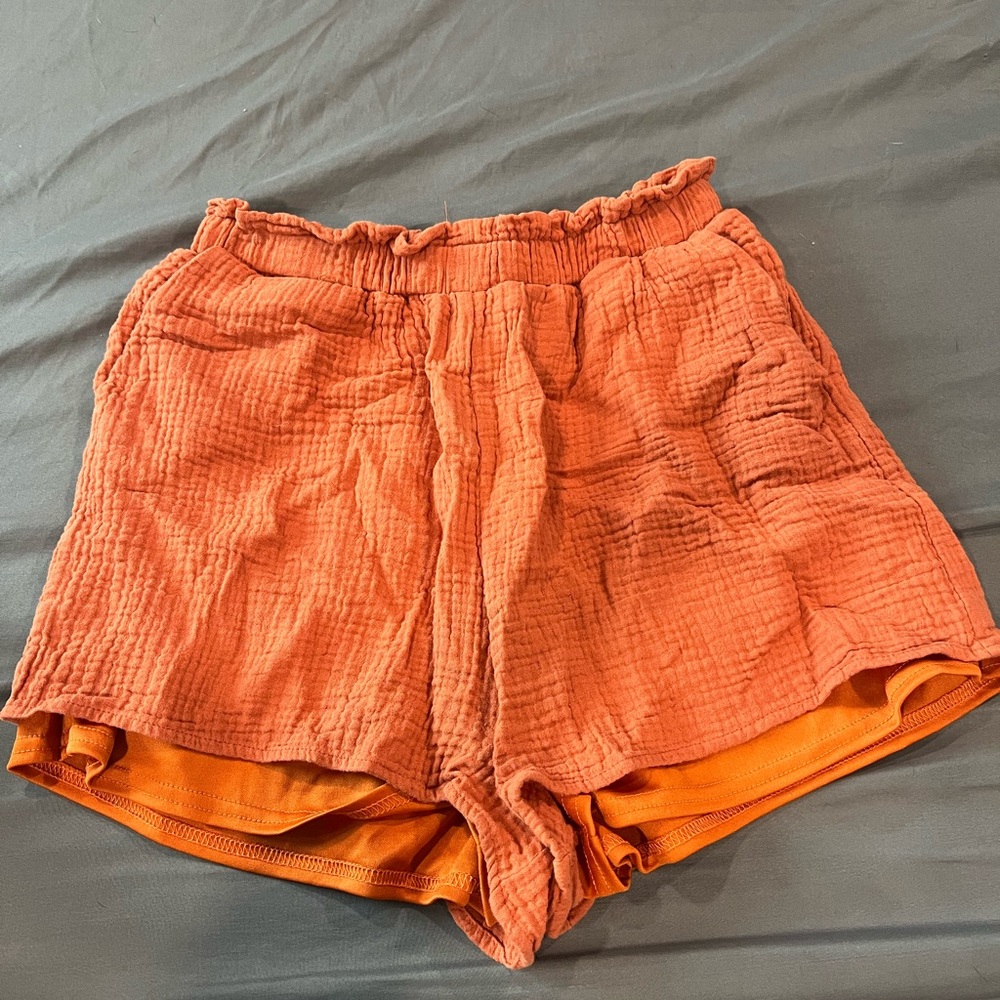 Pink Lily High Waist Orange Shorts